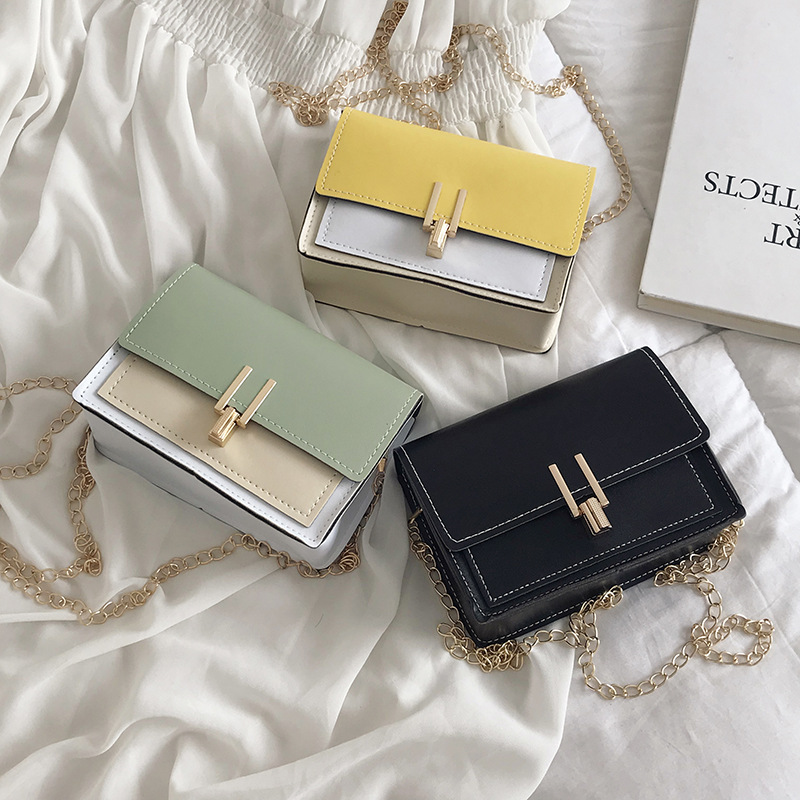 New Korean style Multicolor Ladies PU Leather Square Wholesale Women Fashion Handbags