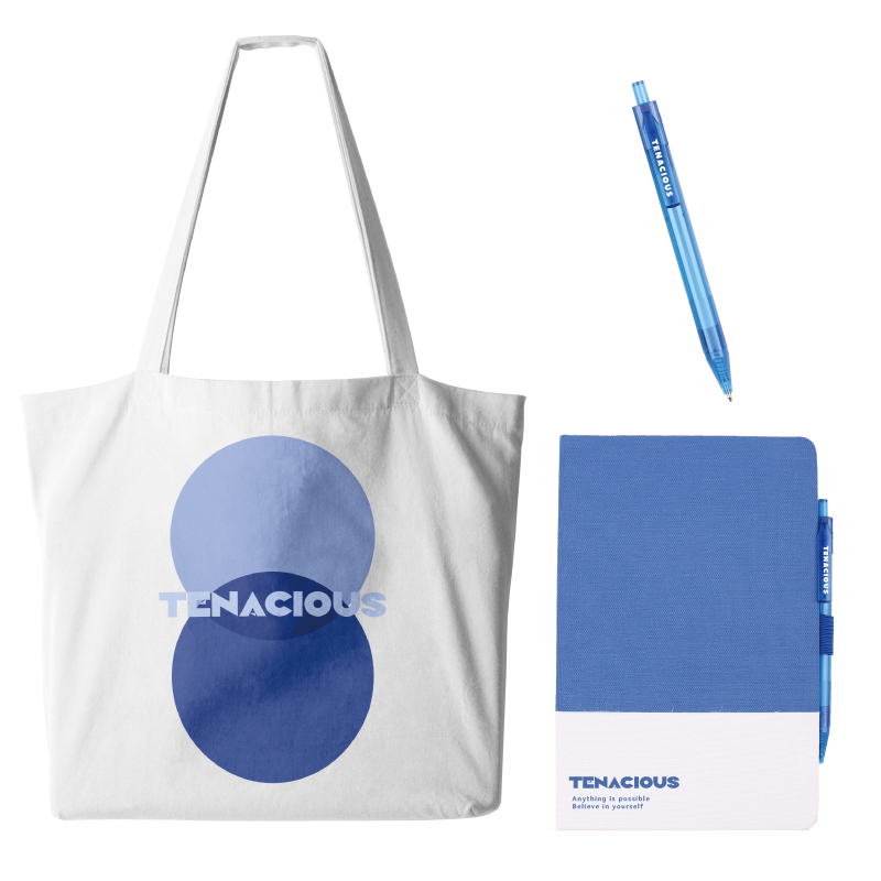 Reusable RPET Shopping Bag & Notebook Set - Ecofriendly Gift Set