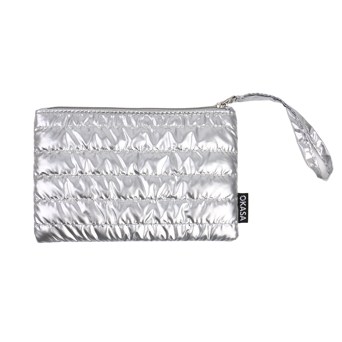 Custom silver cotton Women's handbell Puffer cosmetic bag
