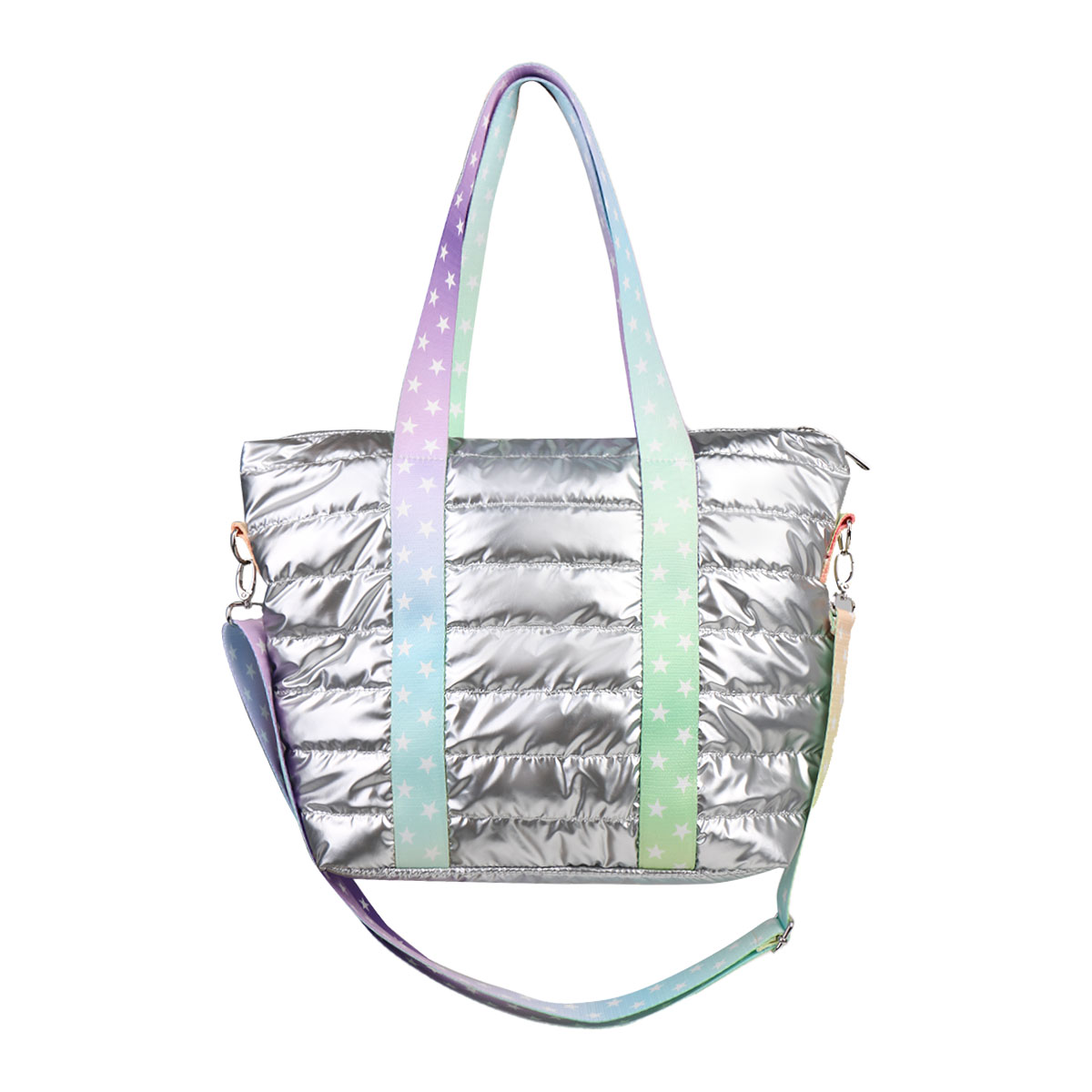 Factory custom terylene silver shopping tote bag