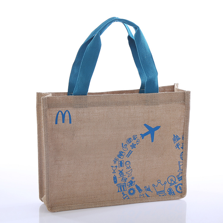 Reusable Shopping Burlap Jute Tote Bag