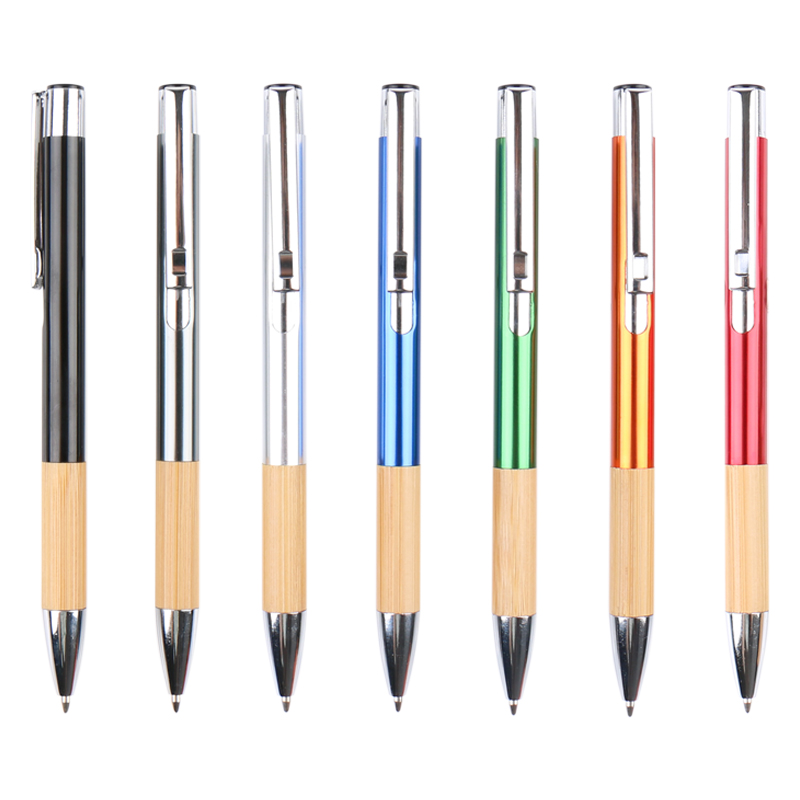 UV Ecofriendly Bamboo Grip Metal Pen
