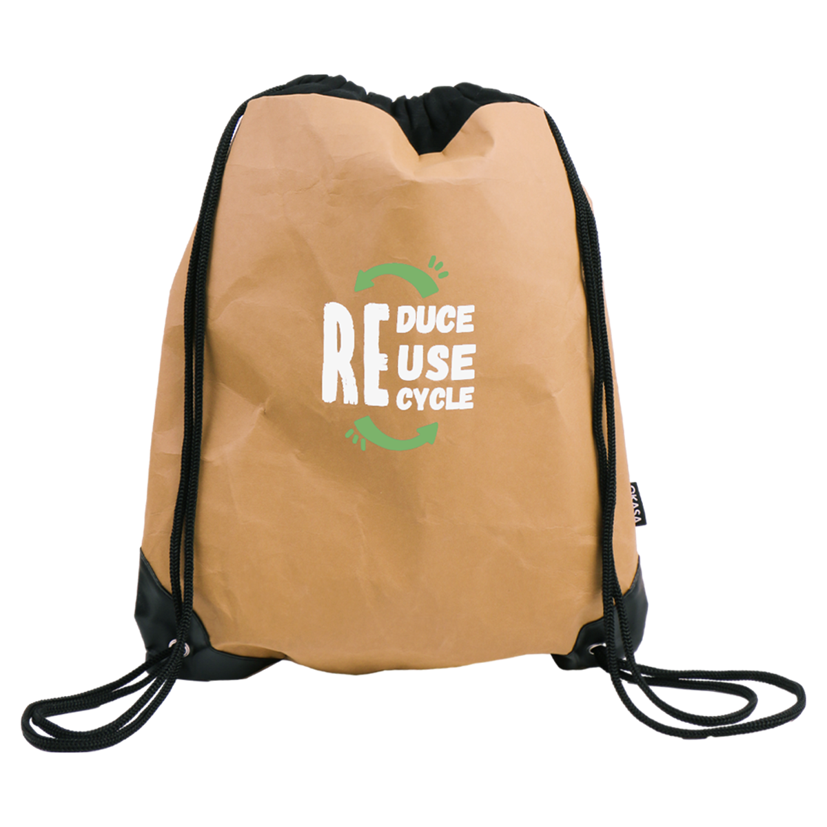 Factory custom ECO washed kraft paper promotional shoulder drawstring backpack