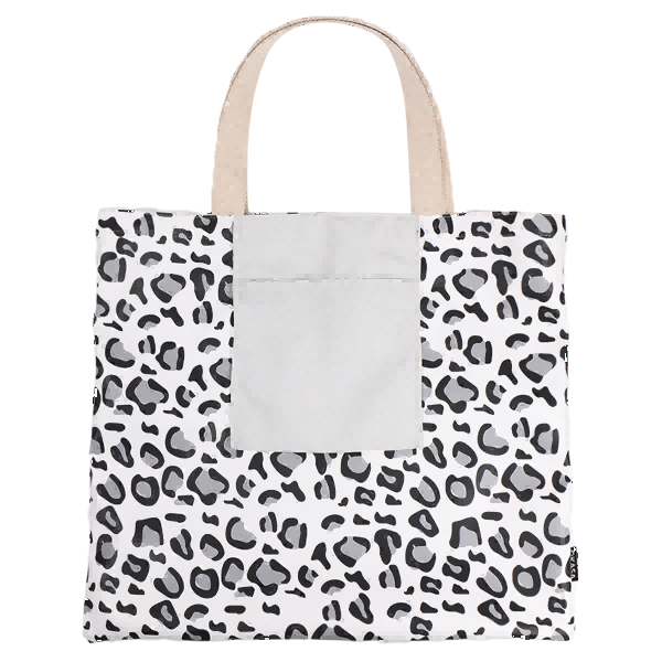 Factory custom polyester leopard print shopping tote bag