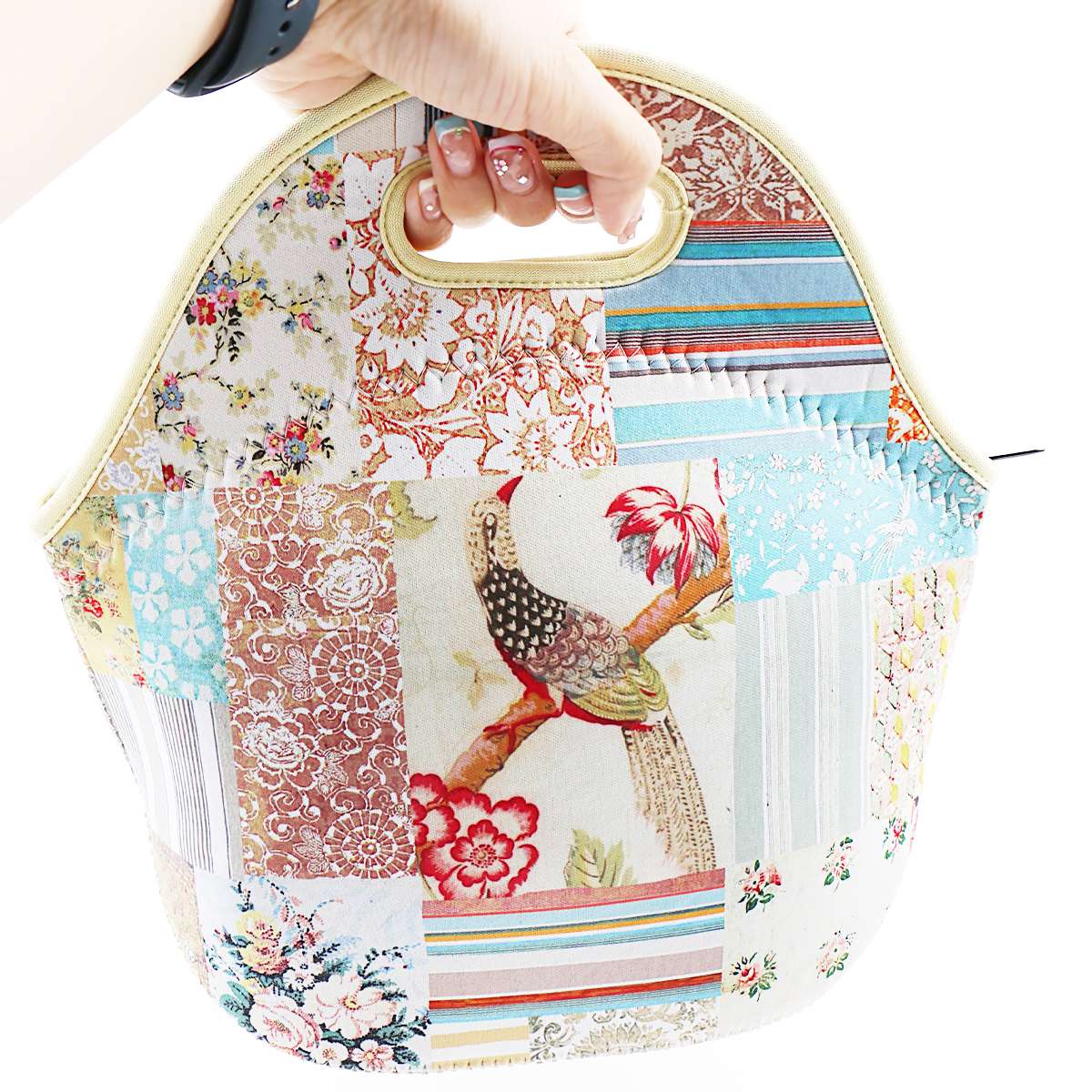 Floral Print Lunch Tote Bag
