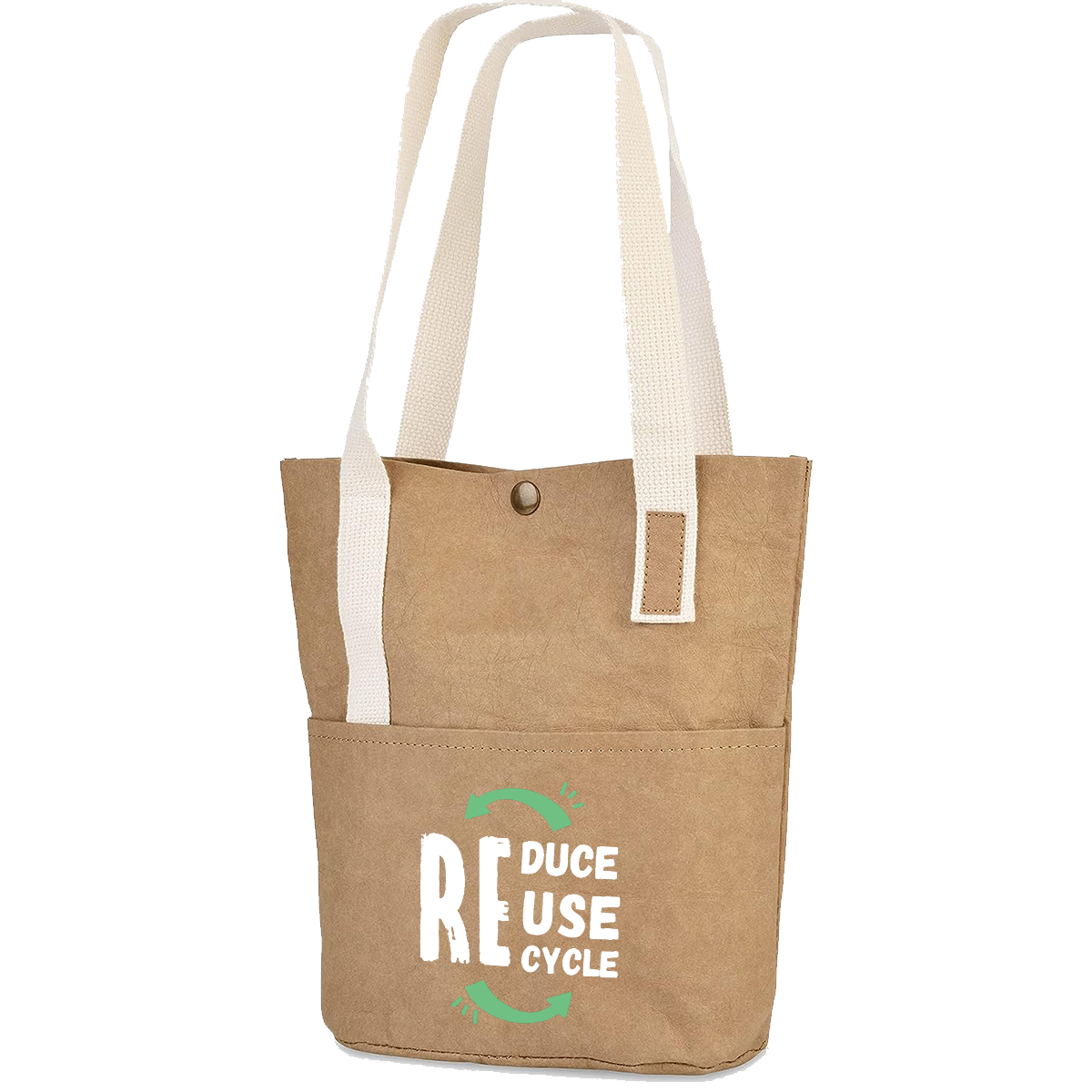 Factory custom ECO kraft paper tote shopping bag with buttons