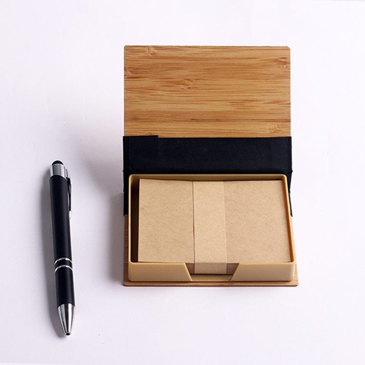 Stationery Bamboo Memo Box Notepad - Memo Ironwood