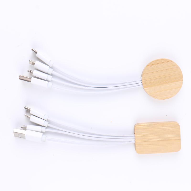 3 in 1 Bamboo Fast Charging Cable