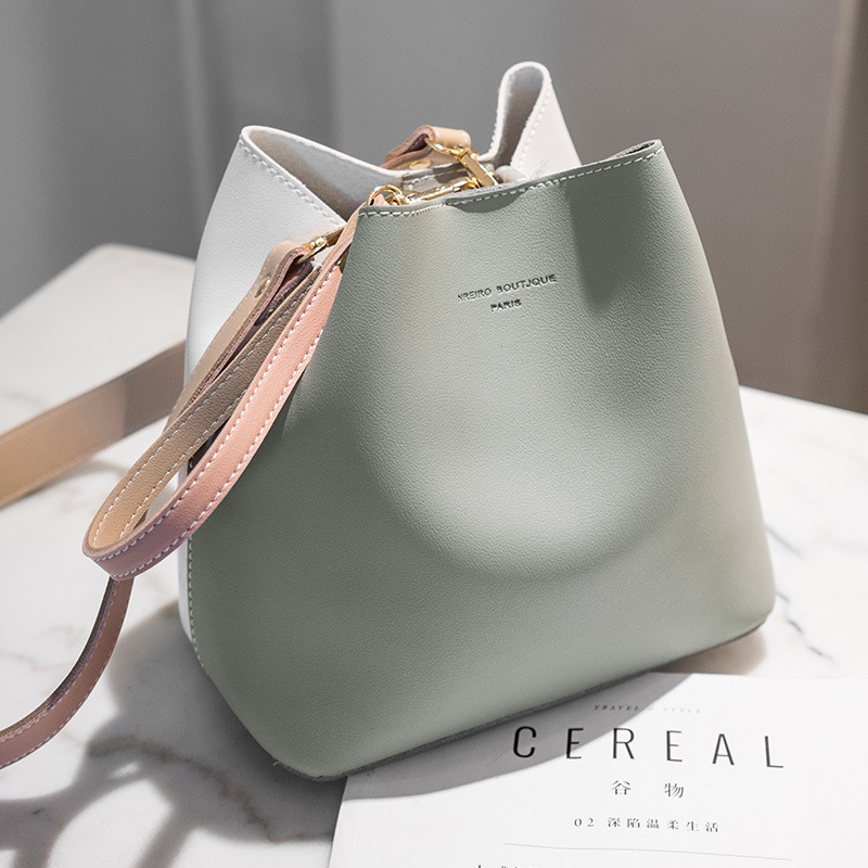 Wholesale Women Fashion Crossbody Bucket Shoulder Leather Tote Handbags