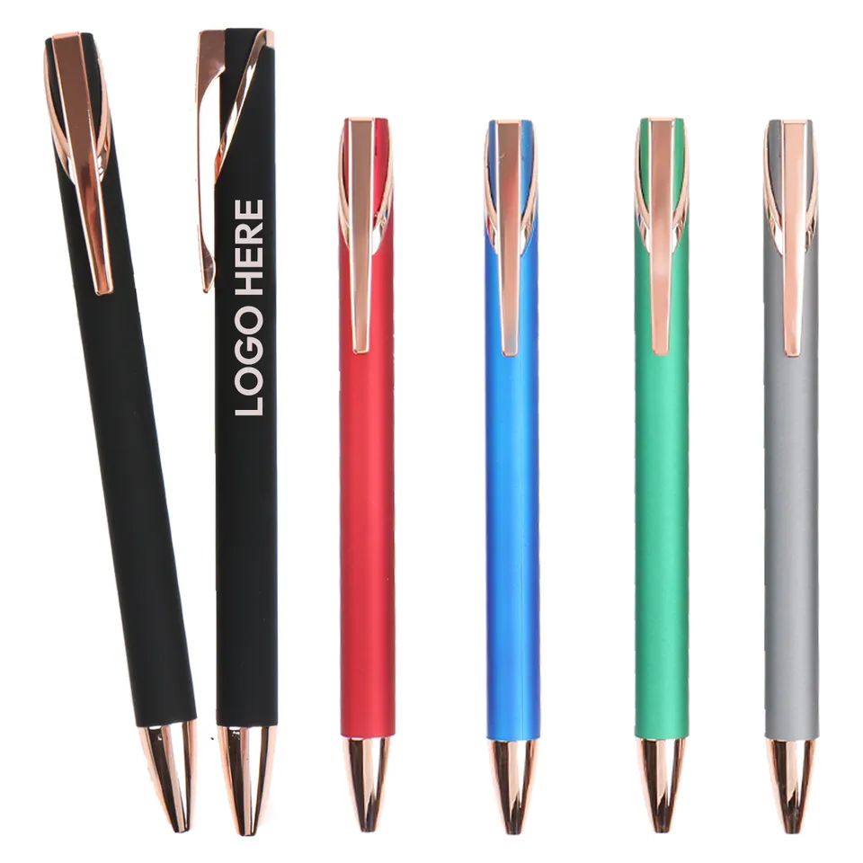 Promotional Ballpoint Pen Custom Plastic Rose Gold Ball Pen