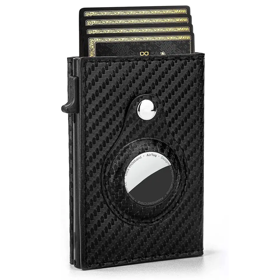 RFID Wallets Anti-theft brush Slim security Clip spring GPS card holder with mobile phone tracker