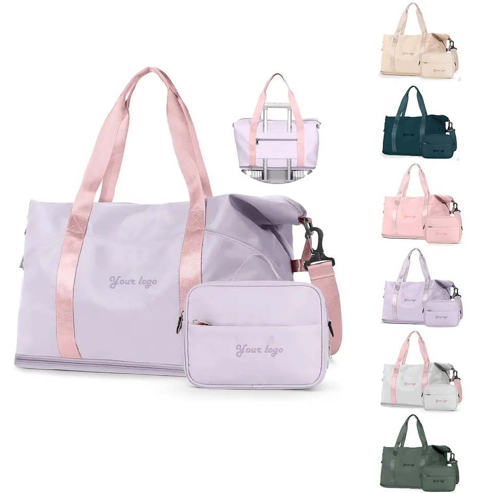 Waterproof Foldable Fitness Duffle Gym Bag Nylon Yoga Sports Fitness Portable Outdoor Travel Bag